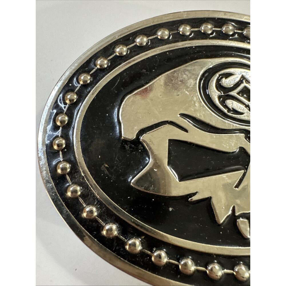 Skull Belt Buckle Vintage Silver Nickel Oval Biker Goth Punk Metal Men Women - Picture 2 of 5